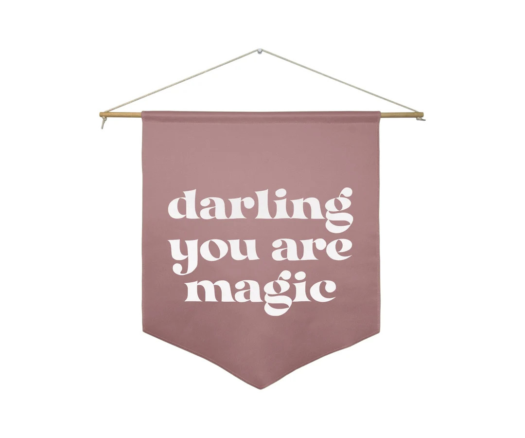 Darling You Are Magic Sign Pennant, Girl's Wall Banner, Nursery Room Decor, Little Girl, She is M... | Etsy (US)