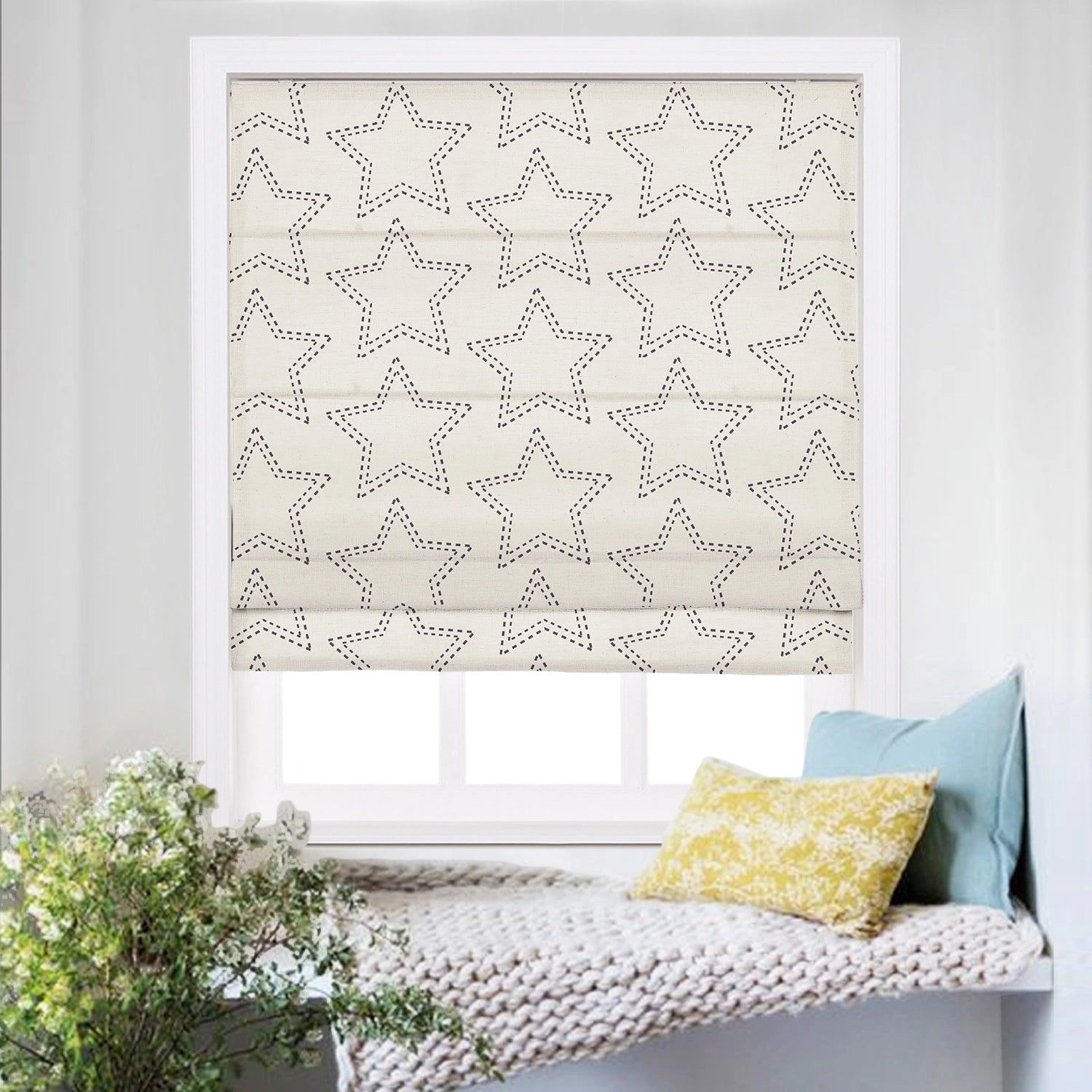 Roman Shade Cordless Linen Printed | TWOPAGES