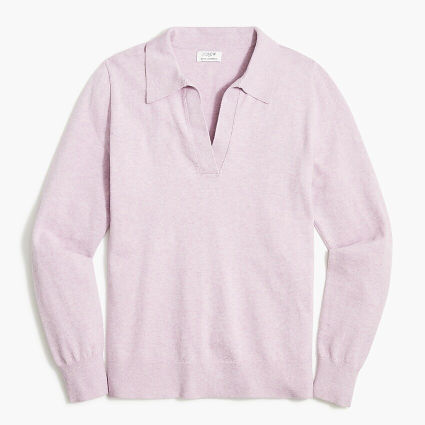 Cotton-cashmere polo sweater | J.Crew Factory