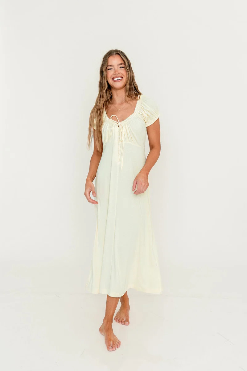 Remi Maxi Dress in Custard | Worth Collective