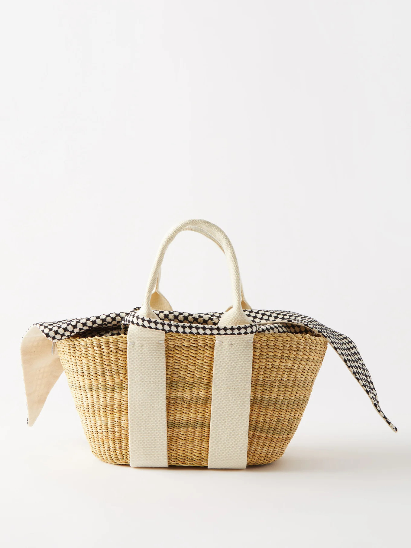 George canvas-trim woven basket bag | Muuñ | Matches (US)