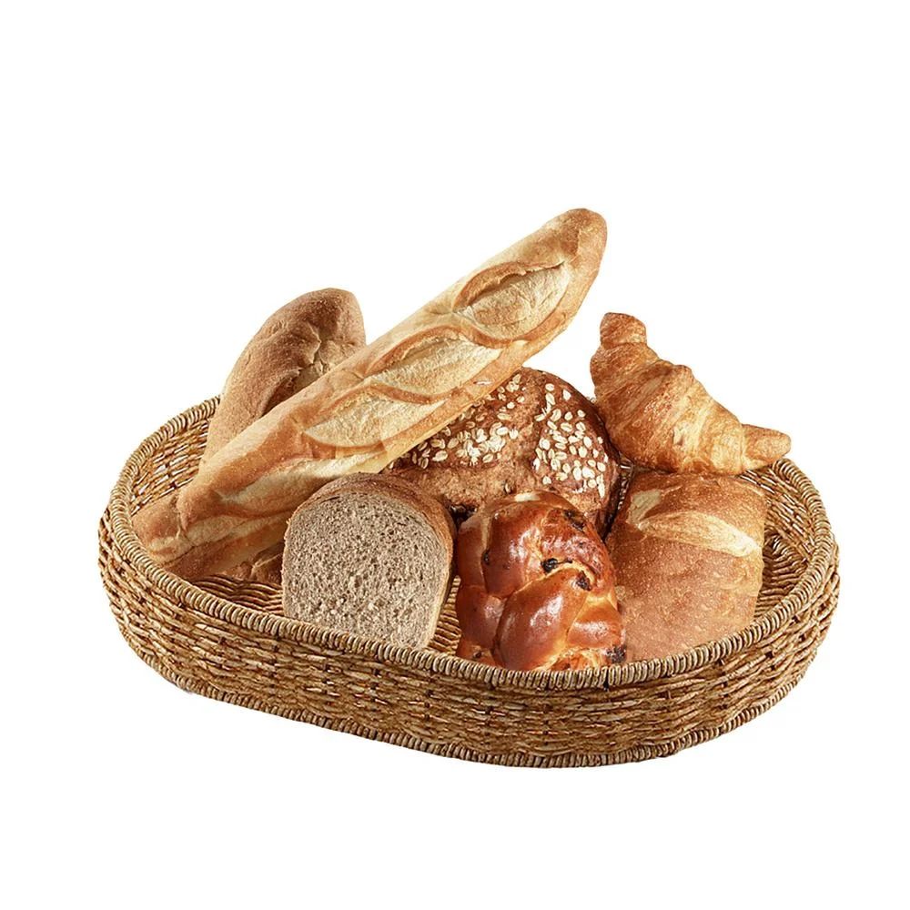 Younar Rattan Handwoven Trays Nature Rattan Storage Baskets Oval Woven Fruit Baskets Rattan Tray ... | Walmart (US)