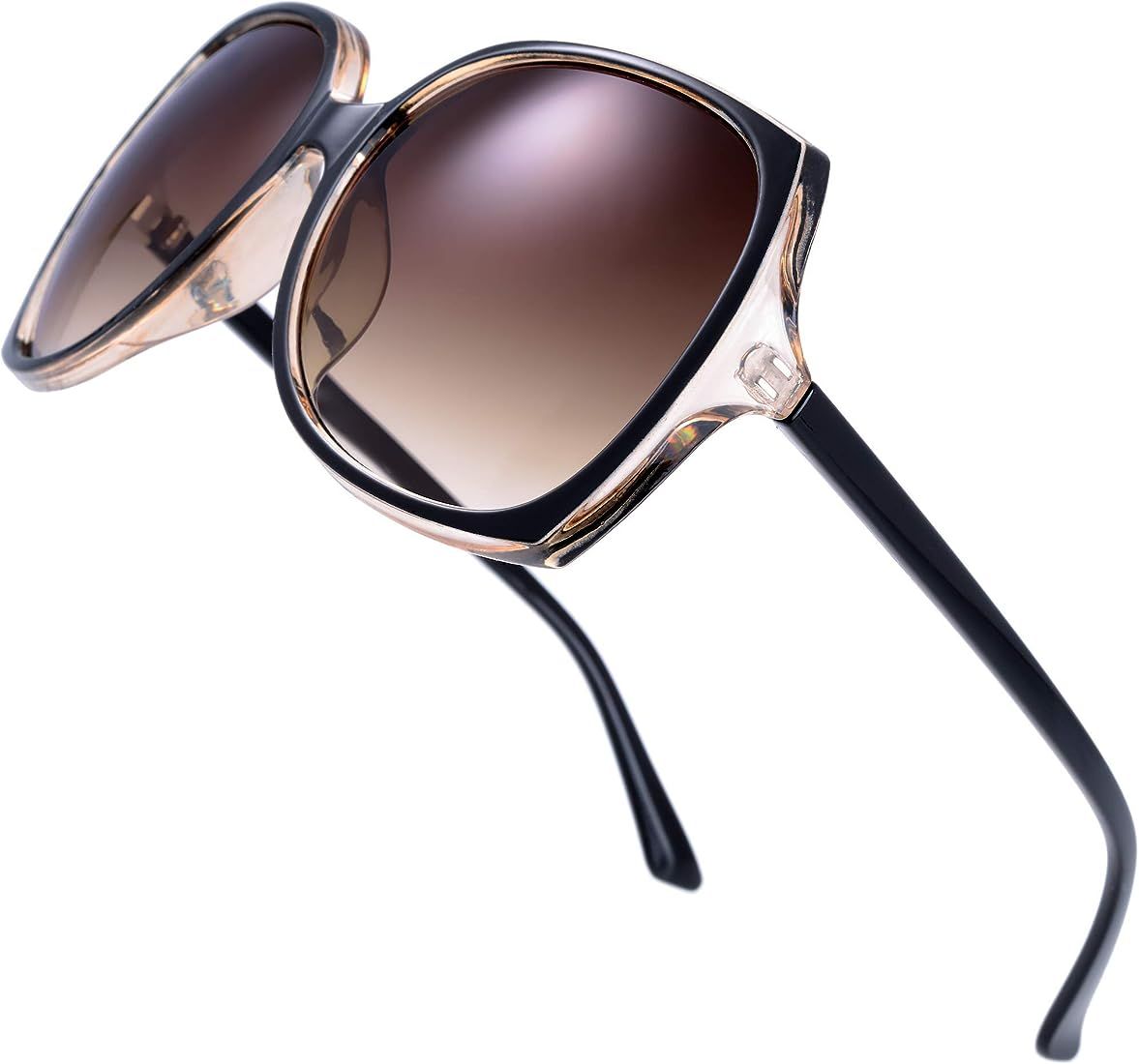 The Fresh Women's Oversized Square Jackie O Cat Eye Hybrid Butterfly Fashion Sunglasses - Exquisi... | Amazon (US)