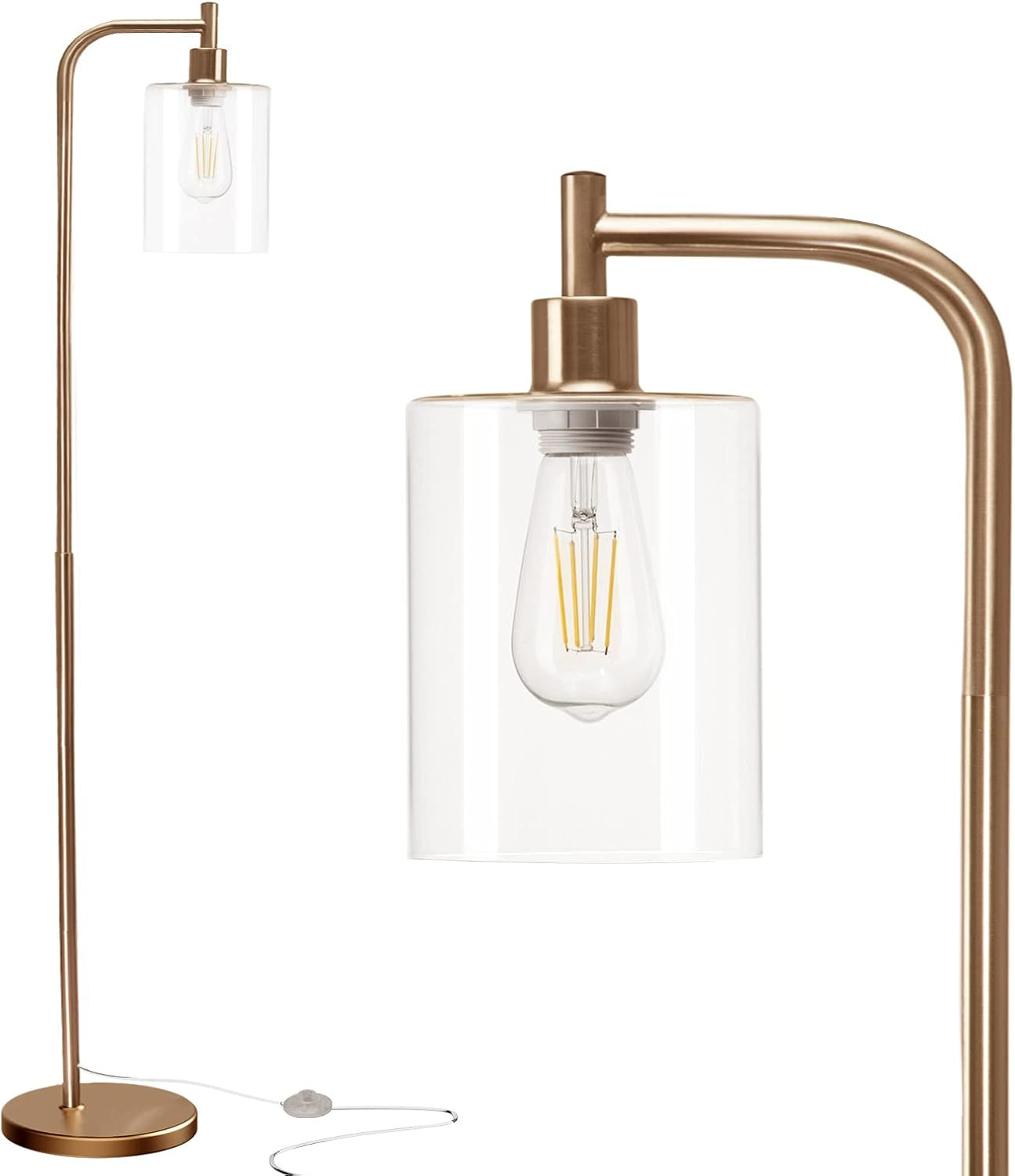 addlon LED Floor Lamp, with Hanging Glass Lamp Shade and LED Bulb for Bedroom and Living Room, Mo... | Amazon (US)