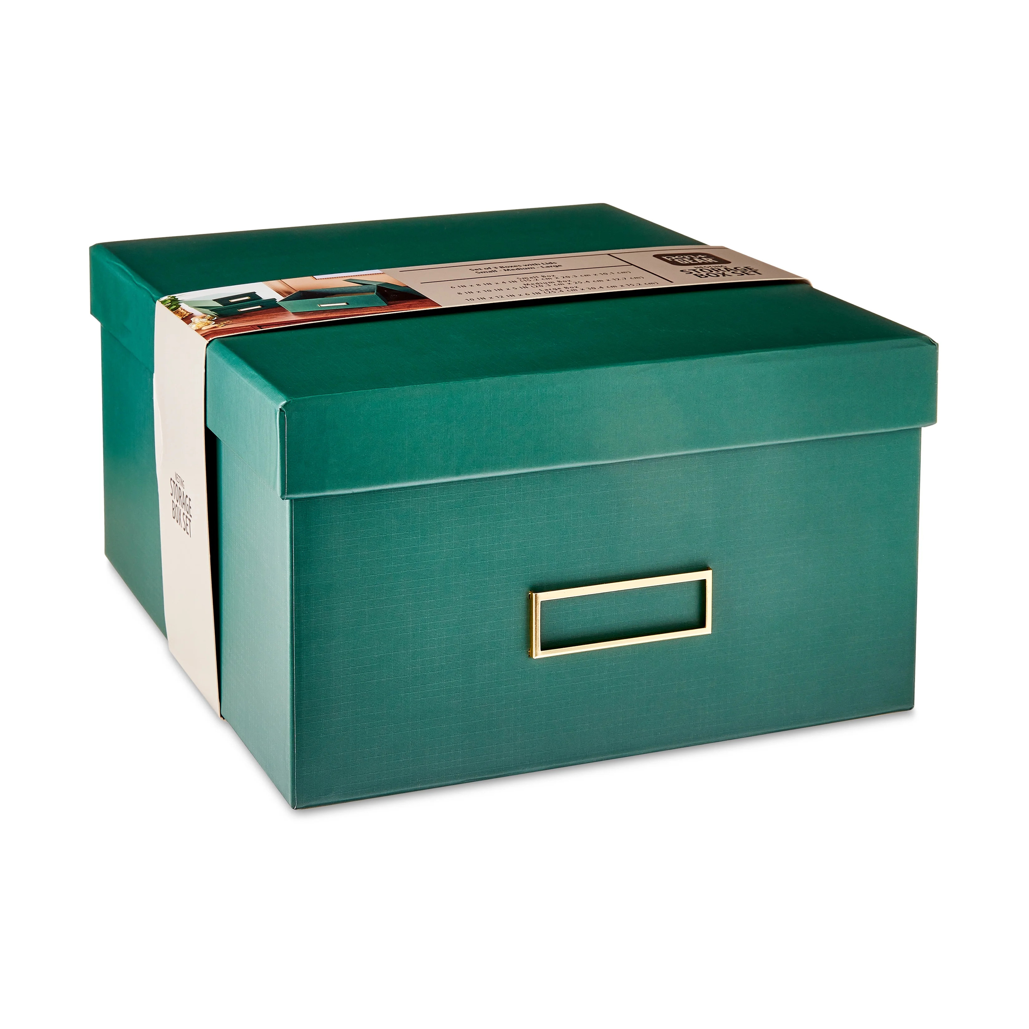 Pen+Gear 3-Piece Nesting Storage Box Set, Green Emerald | Walmart (US)