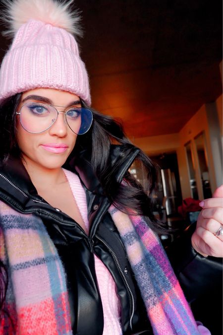 Winter outfit inspiration 
Oversized pink plaid scarf 
Abercrombie puffer jacket 
Pink beanie 


#LTKstyletip #LTKunder100 #LTKSeasonal