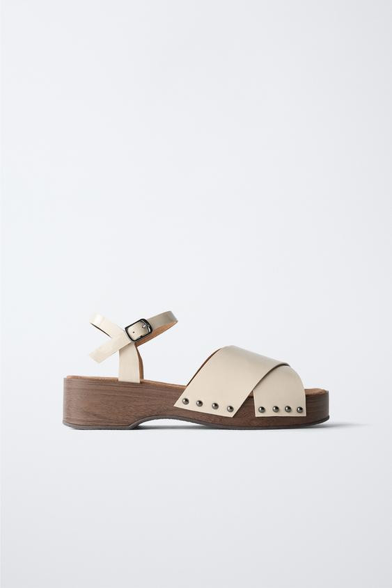 NEUTRAL PATENT LEATHER CLOGS | Zara US