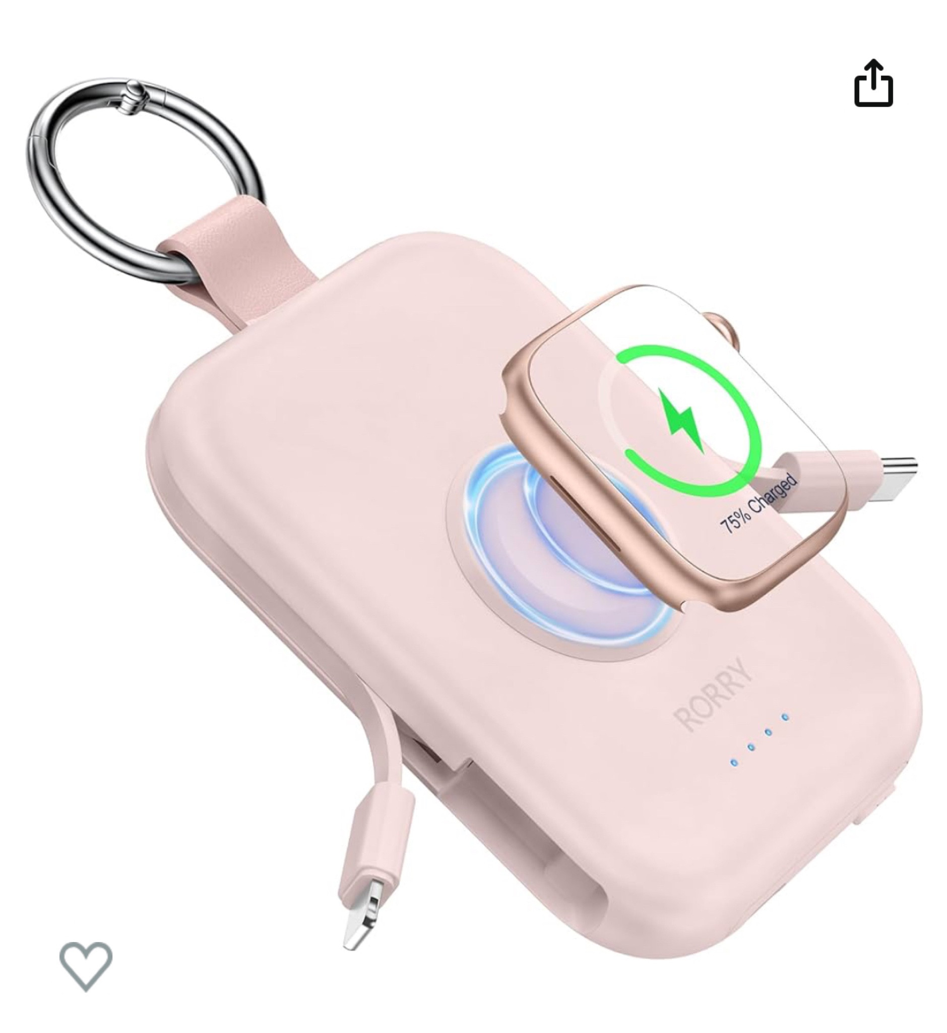 RORRY Portable Apple Watch Charger,5000mAh iWatch Wireless Charger Power Bank with Built-in Cable,Travel Keychain Charger for Apple Watch 

#LTKsalealert #LTKtravel #LTKfindsunder50