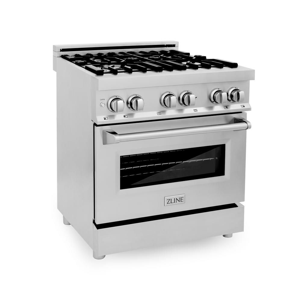 ZLINE Kitchen and Bath ZLINE 30 in. Professional 4.0 cu. ft. 4 Gas Burner/Electric Oven Range in ... | The Home Depot