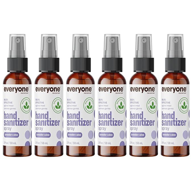 Everyone Hand Sanitizer Spray, 2 Fl Oz (Pack of 6), Lavender and Aloe, Plant Derived Alcohol with... | Amazon (US)