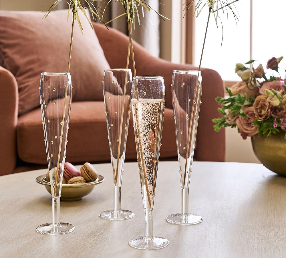 Confetti Celebration Flutes - Set of 4 | Pottery Barn (US)