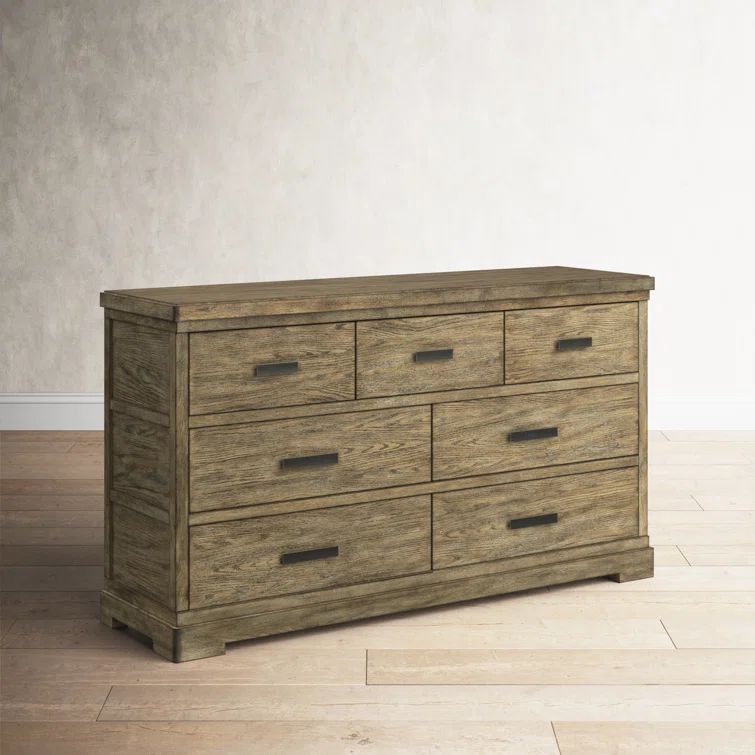 Morales 7 Drawer 64" W Solid Wood Double Dresser | Wayfair North America