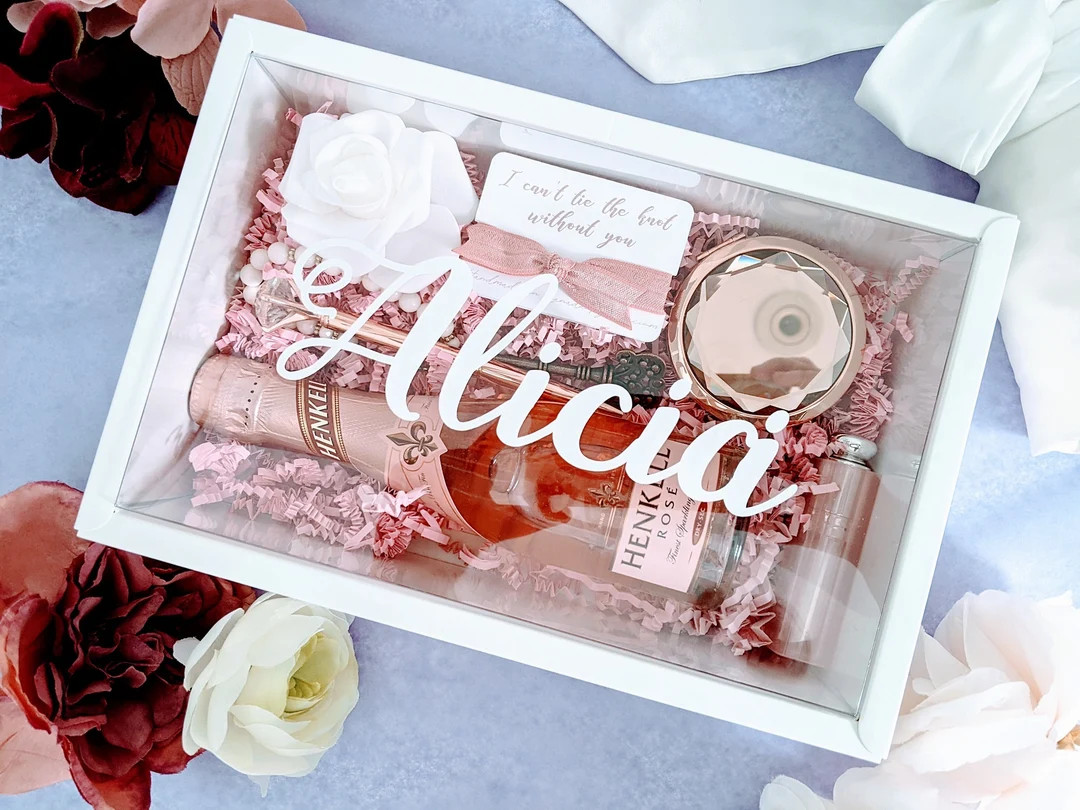 Large Personalized Clear Lid Personalized Bridesmaid Proposal - Etsy | Etsy (US)