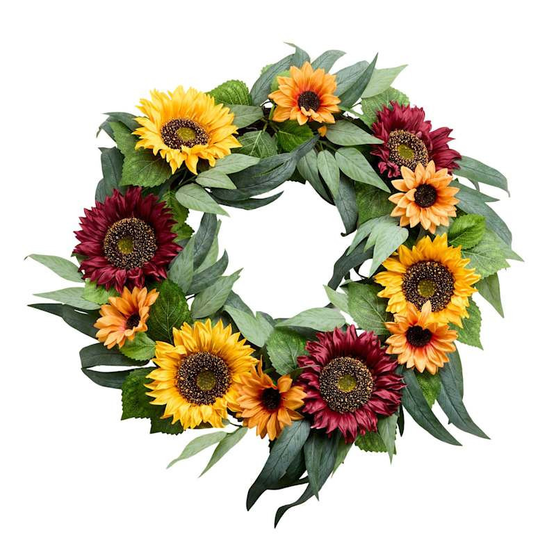 Yellow Sunflower Wreath, 24" | At Home