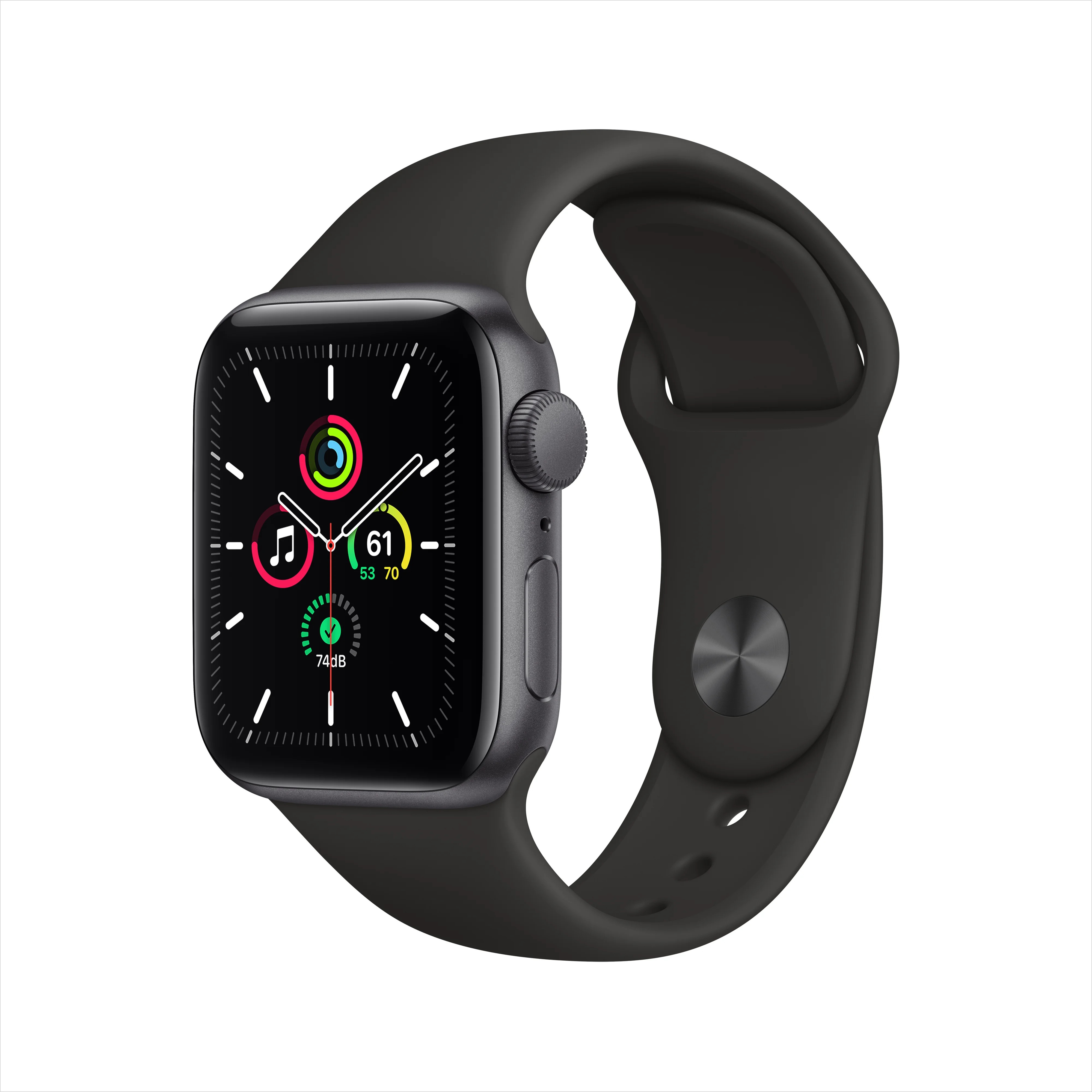 Apple Watch SE GPS, 40mm Space Gray Aluminum Case with Black Sport Band - Regular - Walmart.com | Walmart (US)