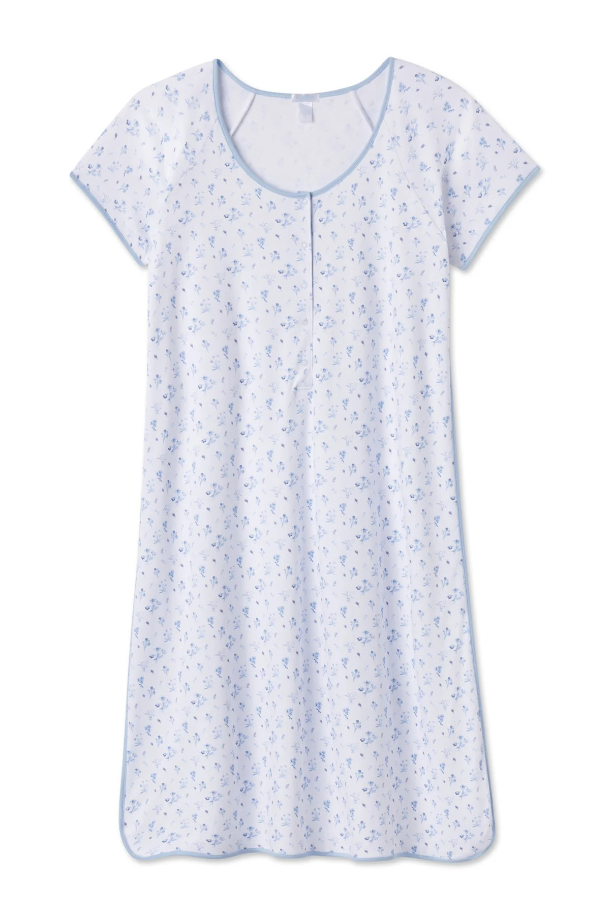 Pima Maternity Nightgown in French Blue Floral | Lake Pajamas