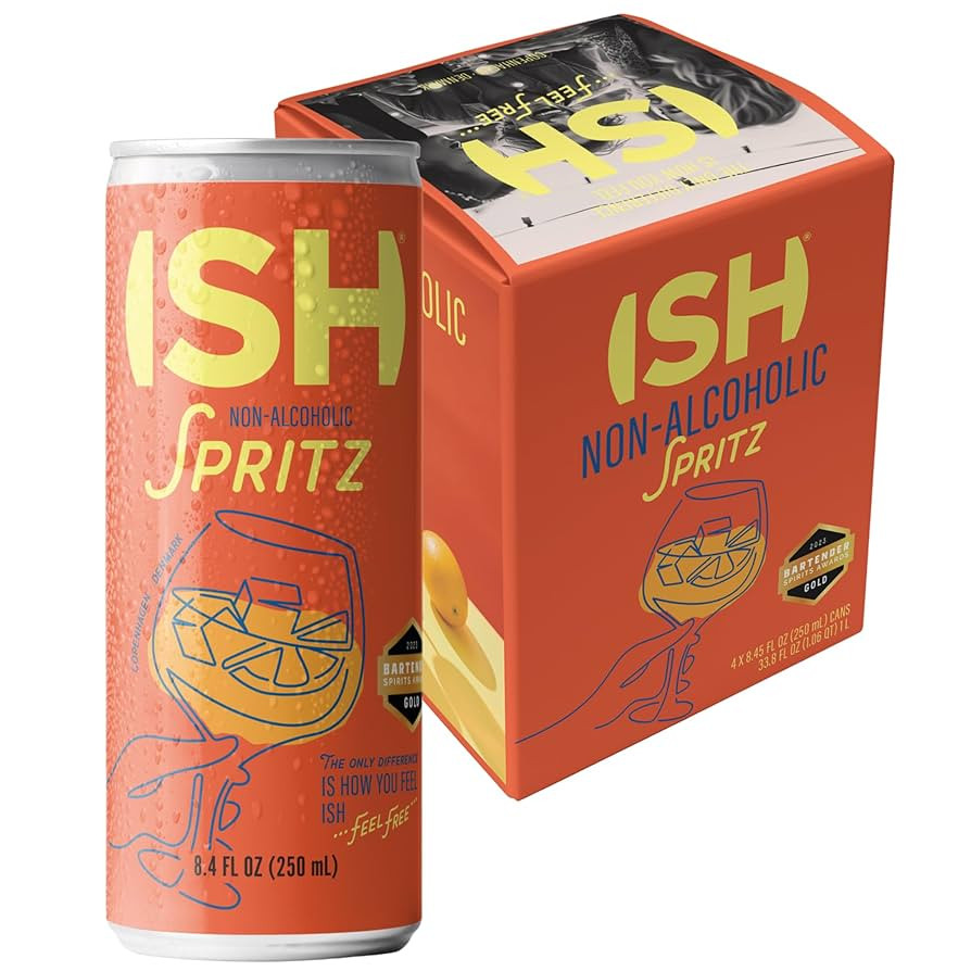 ISH Spritz, Non Alcoholic Aperol Canned Cocktail, Award Winning Non-Alcoholic Spirits, Gluten Fre... | Amazon (US)