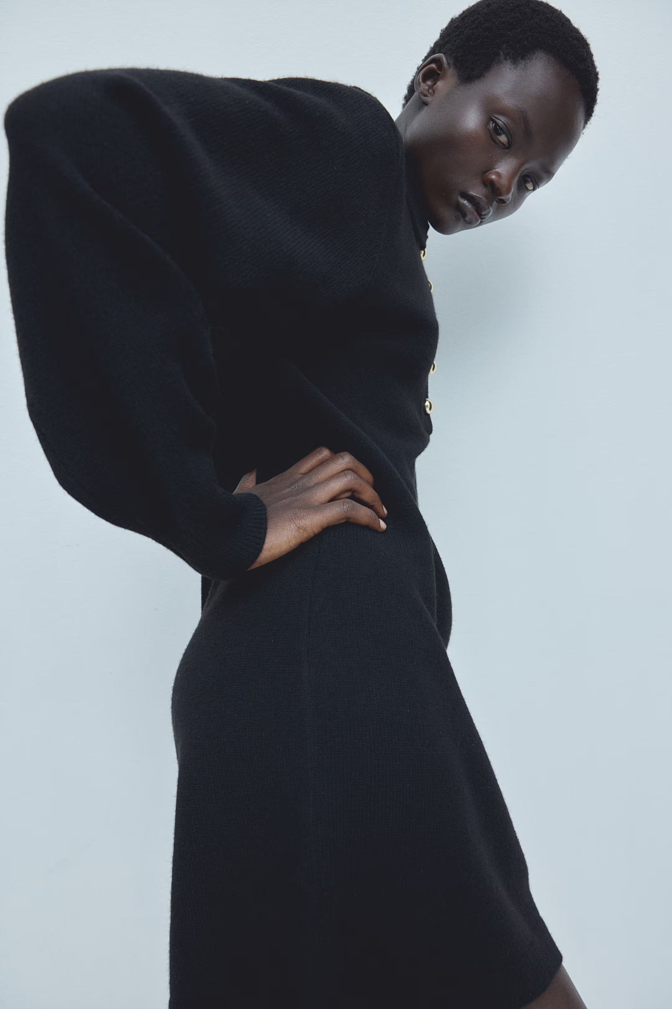 Feinstrickkleid mit Kragen - Schwarz - Ladies | H&M DE | H&M (DE, AT, CH, NL, FI)