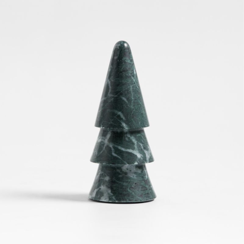 Small Green Marble Christmas Tree 7" | Crate & Barrel | Crate & Barrel