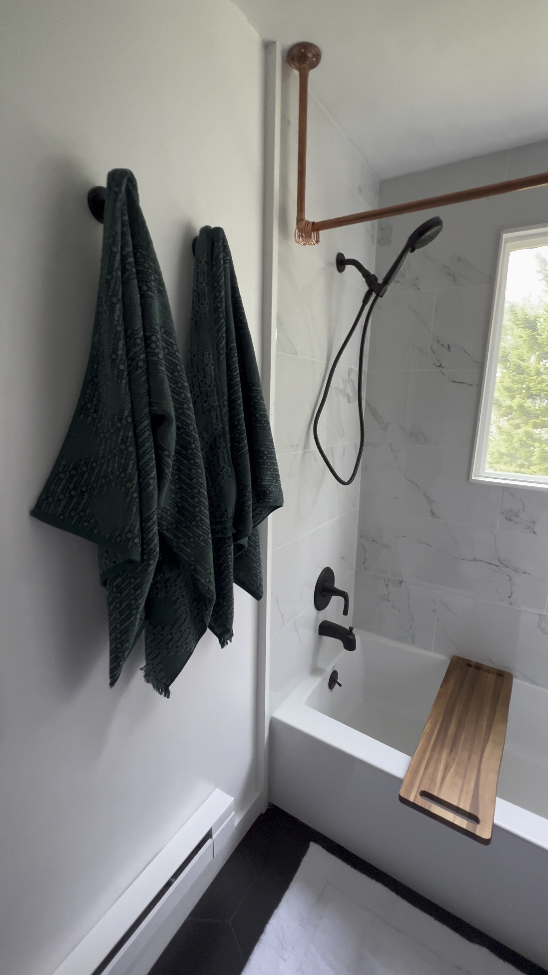 White clothes hook for design bathroom