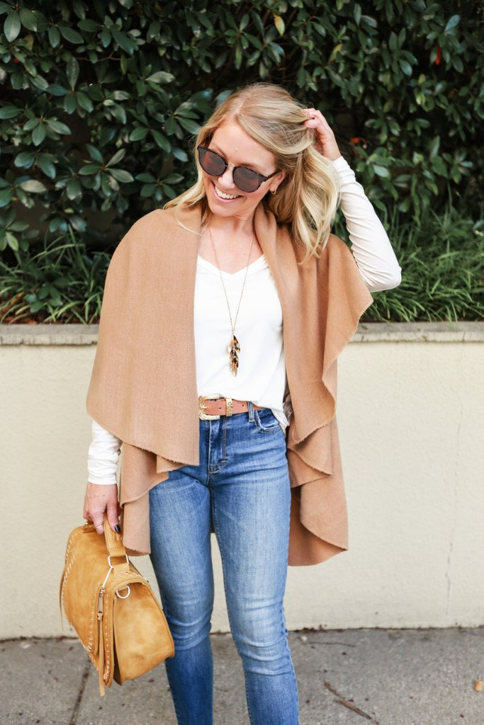 Perfect Shawl Vest - Camel | ivy & leo
