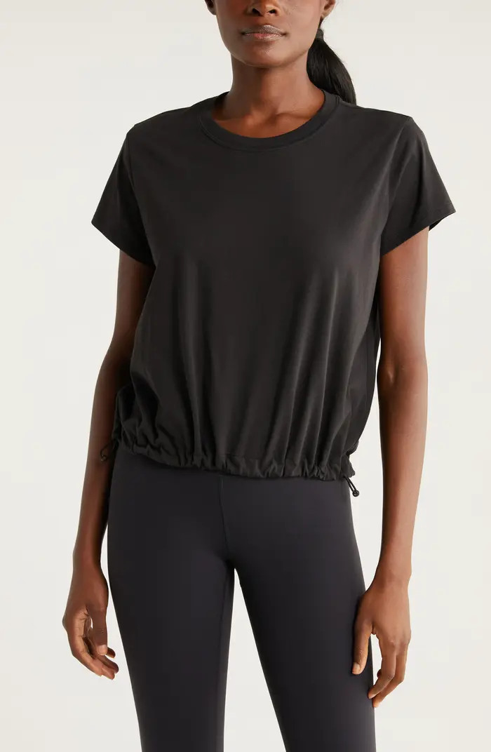 Zella Cinch Bubble Pima Cotton T-Shirt | Nordstrom | Nordstrom