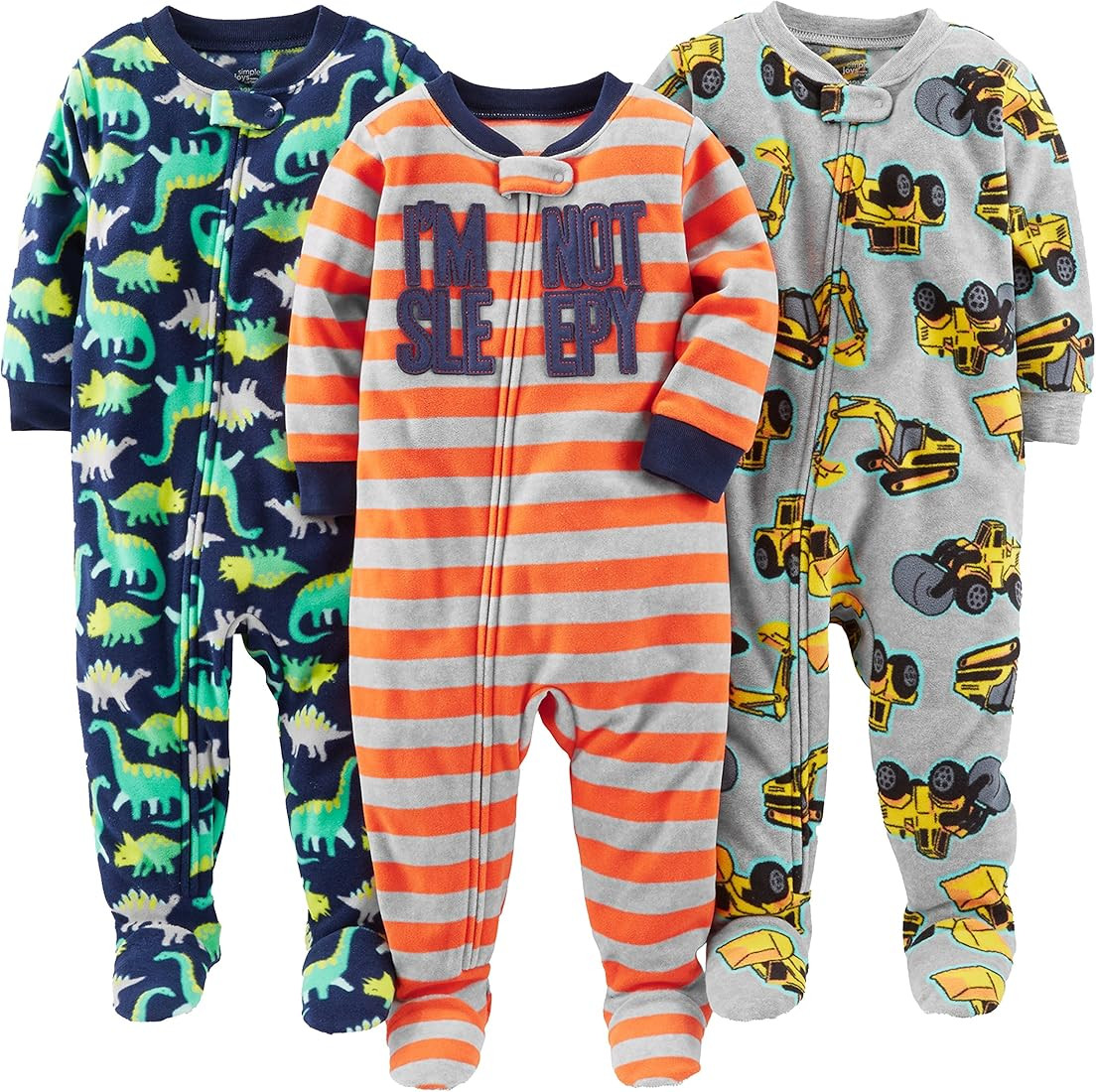 Simple Joys by Carter's Toddlers and Baby Boys' Loose-Fit Flame Resistant Fleece Footed Pajamas, ... | Amazon (US)