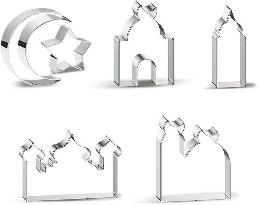 Aprildecember Ramadan Decoration Cookie Cutters Set - 6 Pcs, Eid Fondant Cake Baking Tools, Ramad... | Amazon (US)