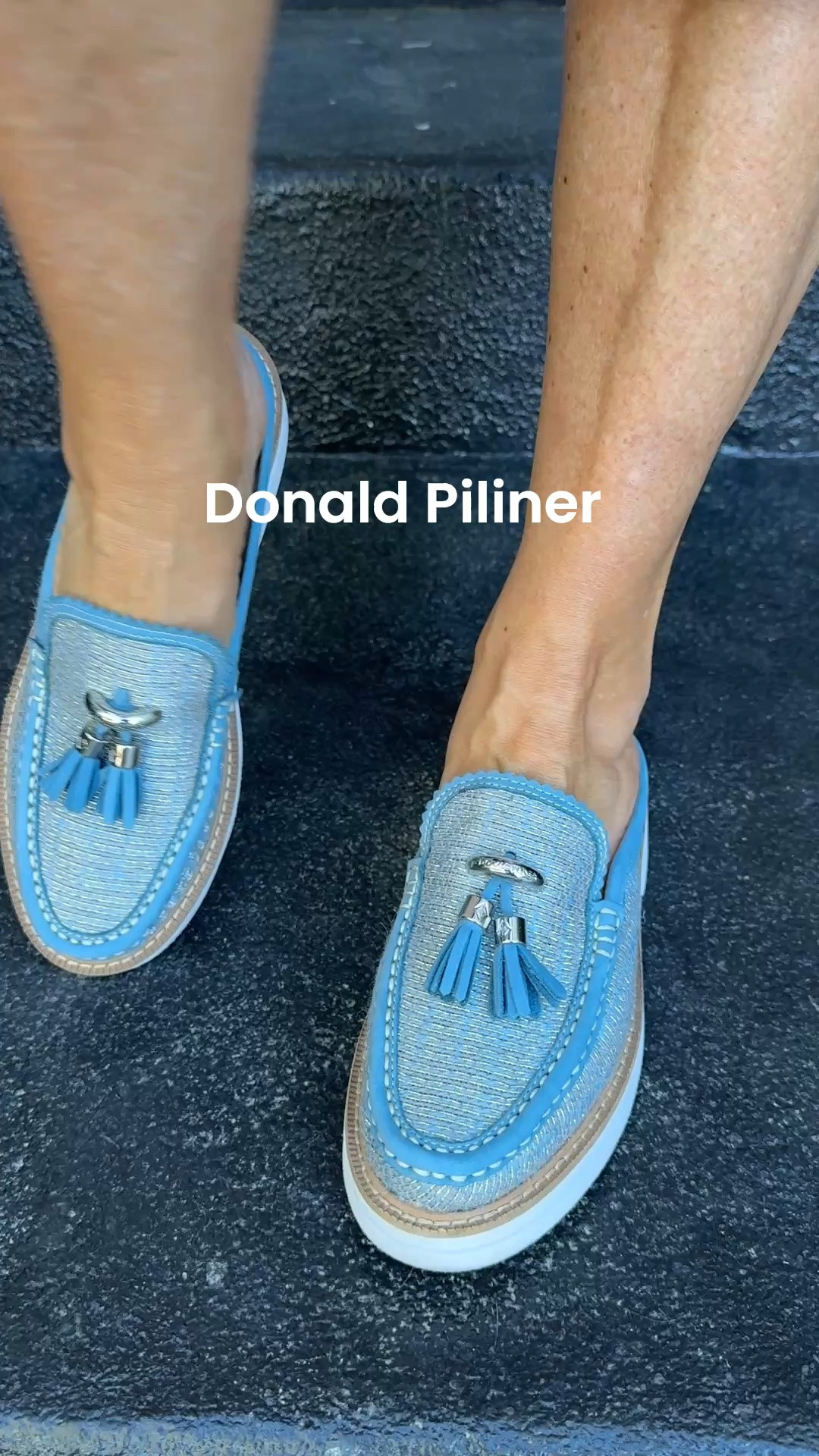 Donald Pilner 
Blue tweed tassel loafer slide shoes..
So comfy and cute

#LTKOver40 #LTKSaleAlert #LTKWorkwear