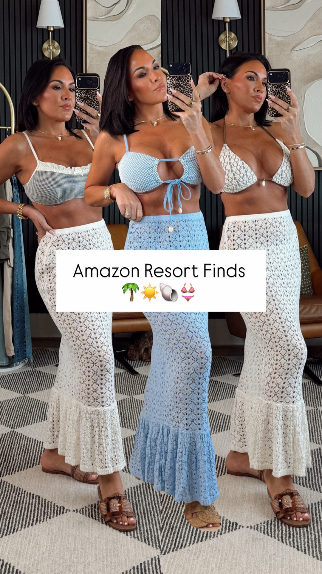 Besties… I was not expecting these pieces to be this good. 🤍

Found the cutest crochet skirt + bikini tops that are giving full spring break / resort getaway vibes without the resort price tag. The quality is so good and the pieces mix and match so easily.

Picture this with a tan, salty hair, and a margarita somewhere tropical. ☀️🌊

5’2” | 130 lbs | 25” waist | 34DD | Size Small

#AmazonFashion #ResortStyle #PetiteFashion #SpringBreakStyle #VacationOutfits