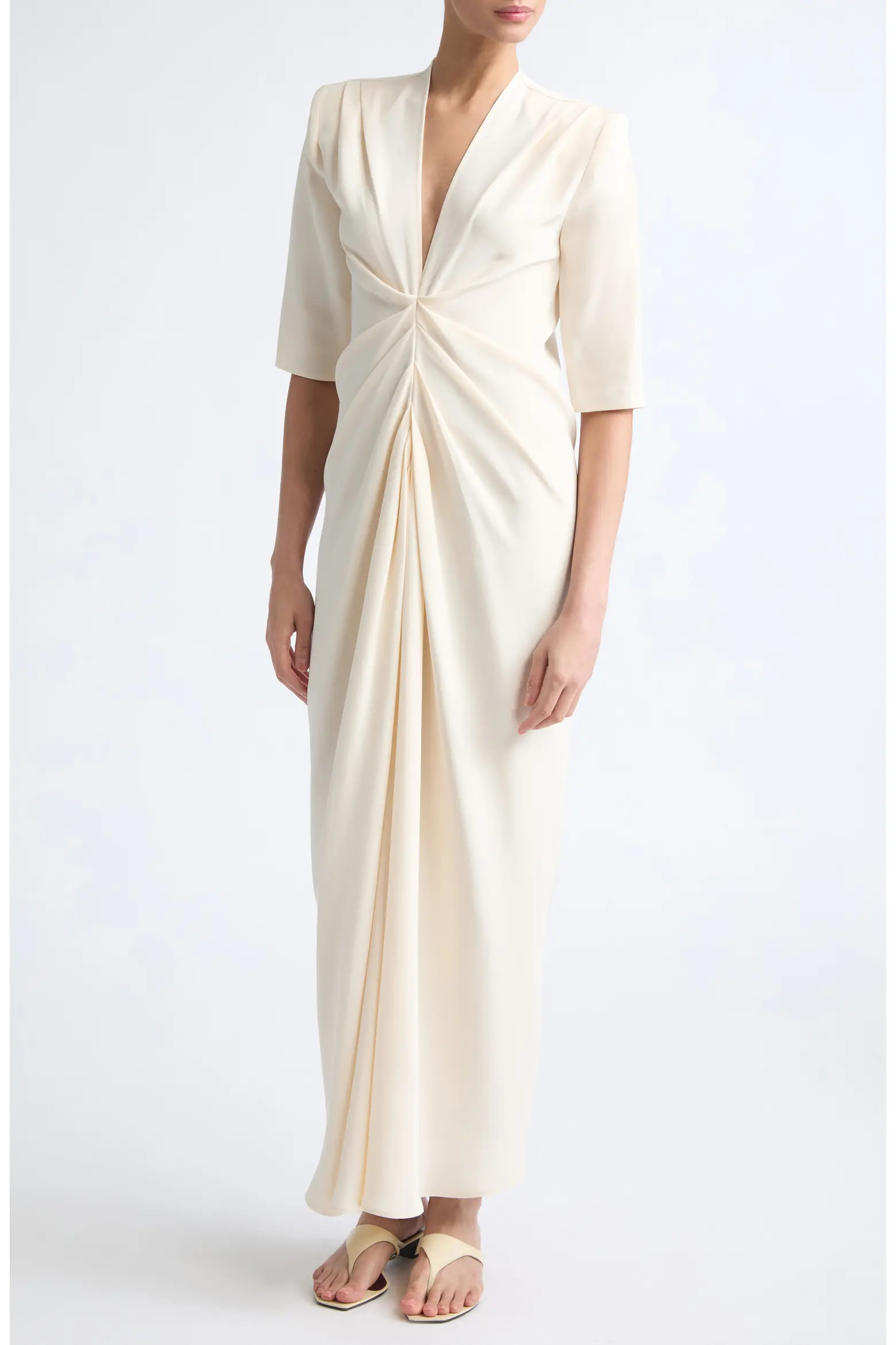LOULOU DE SAISON Willa Pleat Front Silk Crêpe de Chine Maxi Dress (Women) | Nordstrom | Nordstrom