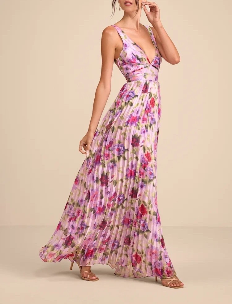 Inspired by romantic garden party elegance, the Morgana Pink Multi Floral Satin Pleated Maxi Dress combines flowing movement, soft florals, and luminous satin for a look that feels effortlessly sophisticated. The pleated silhouette adds graceful dimension, making every step feel beautifully dramatic. ON SALE for a limited time only and under $80.

Keywords:

* floral maxi dress
* pink floral dress
* satin maxi dress
* pleated maxi dress
* wedding guest dress
* garden party dress
* romantic floral dress
* feminine fashion
* spring occasion dress
* elegant maxi dress
* floral satin dress
* afternoon tea outfit
* formal floral dress
* luxury occasion wear
* feminine style dress
* countryside fashion
* bridal shower dress
* destination event dress
* romantic wardrobe
* special occasion dress

#LTKSaleAlert #LTKHome #LTKSeasonal