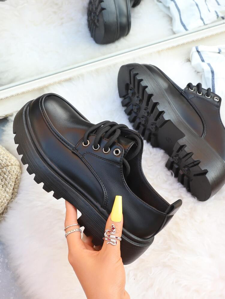 Lace-up Front Oxford Wedges | SHEIN
