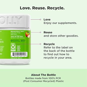OLLY Metabolism Gummy Rings, Apple Cider Vinegar, Vitamin B12, Chromium, Energy and Digestive Hea... | Amazon (US)