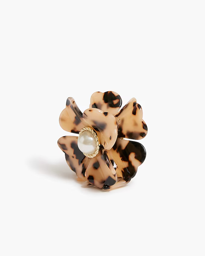 Flower with pearl claw clip | J.Crew Factory