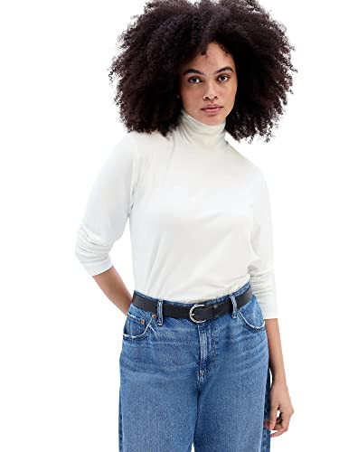 GAP Womens Long Sleeve Turtleneck Shirt, White V2 Global, X-Small US | Amazon (US)