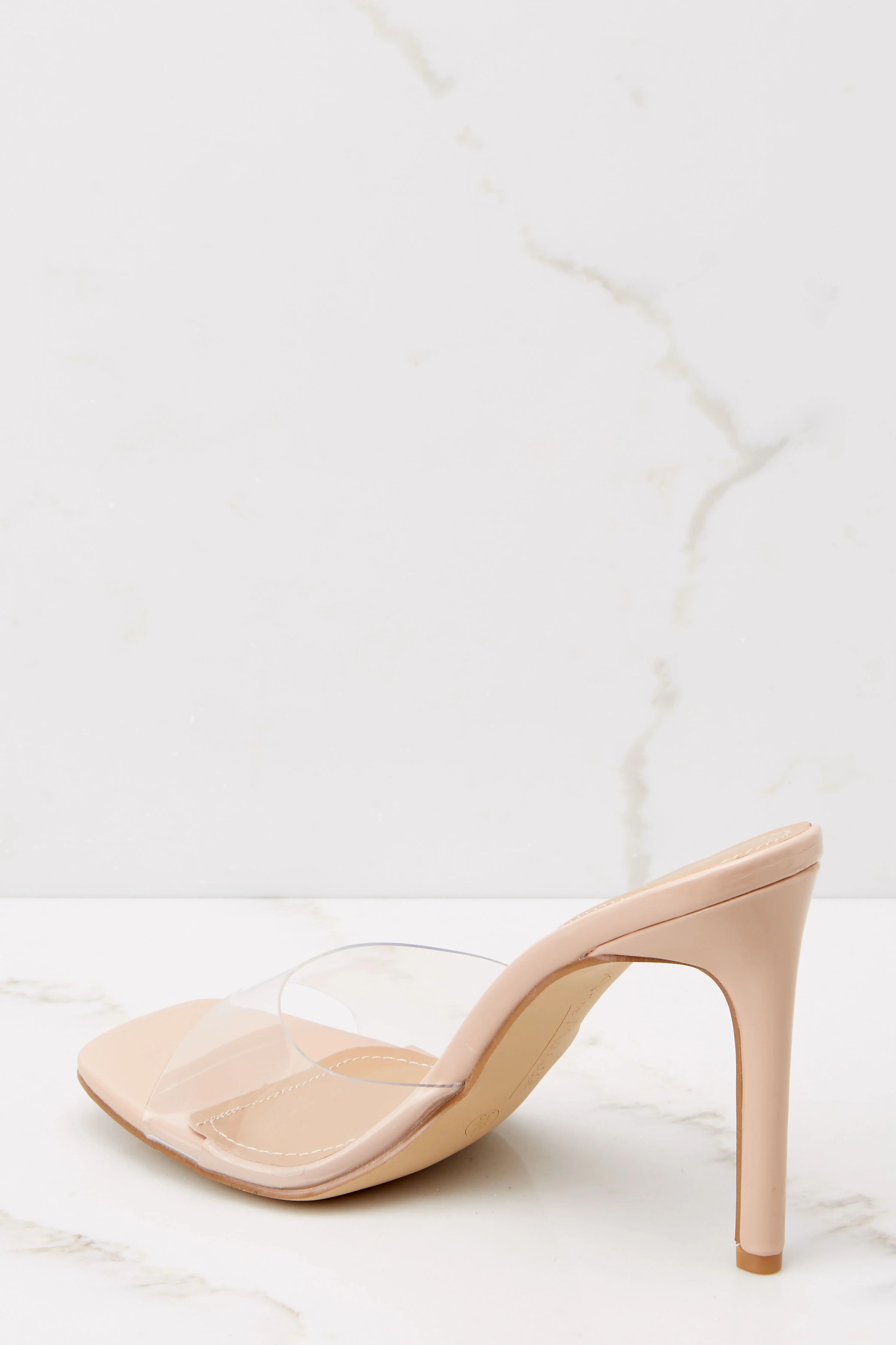 Tread Lightly Nude And Clear Heels | Red Dress 