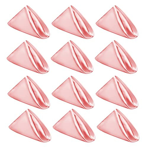 Pink Cloth Napkin Set of 12,Polyester Table Napkins Cloth Washable, Soft Reusable Napkin for Everyday Use Dining Table,Restaurant,Wedding, Thanksgiving and Christmas(20" x 20",Pink) | Amazon (US)