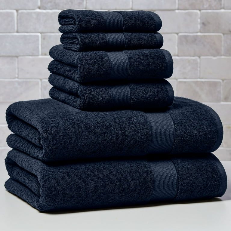 Better Homes & Gardens Signature Soft 6 Piece Solid Towel Set, Blue Admiral | Walmart (US)