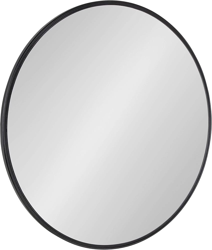 Kate and Laurel Caskill Modern Wall Mirror, 30", Black, Chic, Circular Mirror for Wall Decor | Amazon (US)
