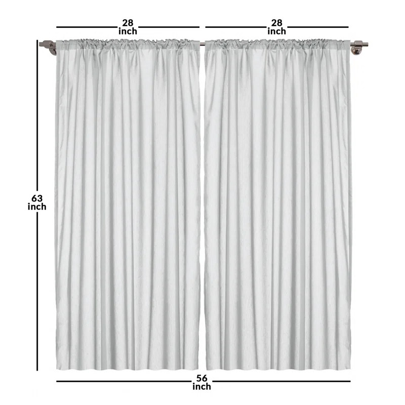 Microfiber Floral Room Darkening Rod Pocket Curtain Panels (Set of 2) | Wayfair Professional