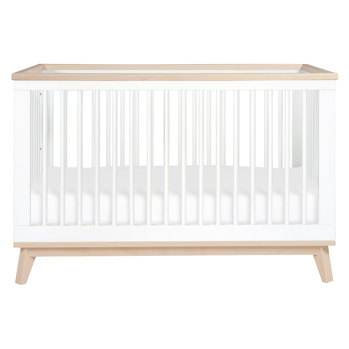 Babyletto Scoot 3-in-1 Convertible Crib with Conversion Kit (Color: White/Washed Natural) | The Tot