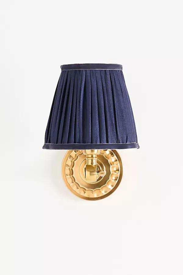 Pooky Rose Ruched Shade & Metal Sconce Wall Light | Anthropologie (US)