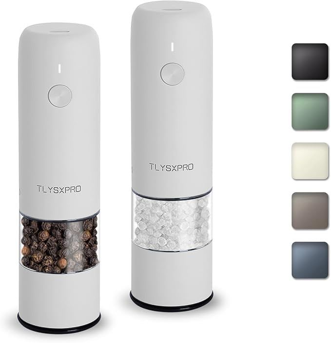 Small Electric Salt and Pepper Grinder Set, USB Rechargeable, Automatic Pepper Mill Grinder with ... | Amazon (US)