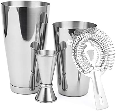 Cresimo Boston Shaker 4 Piece Cocktail Making Set with Bonus Cocktail Recipe Booklet: 18oz Unweig... | Amazon (CA)