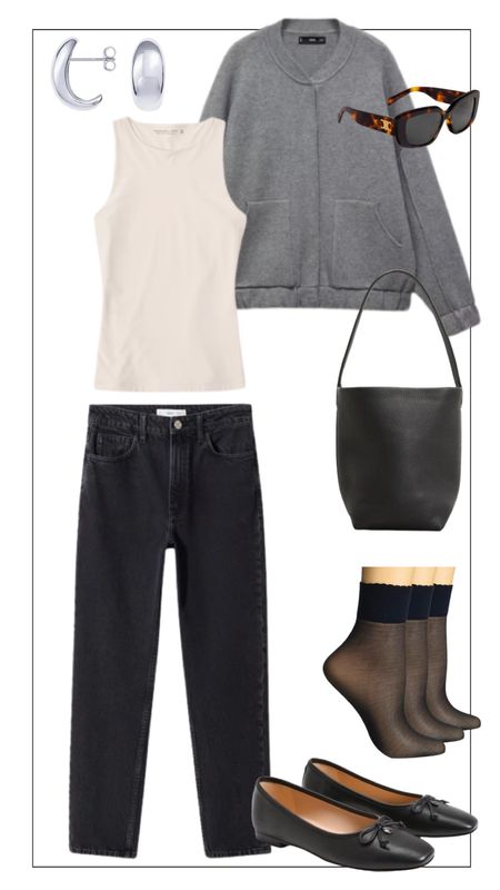 Gray Bomber Jacket // Black Denim // Sheer Socks 

#LTKshoecrush #LTKstyletip #LTKSeasonal