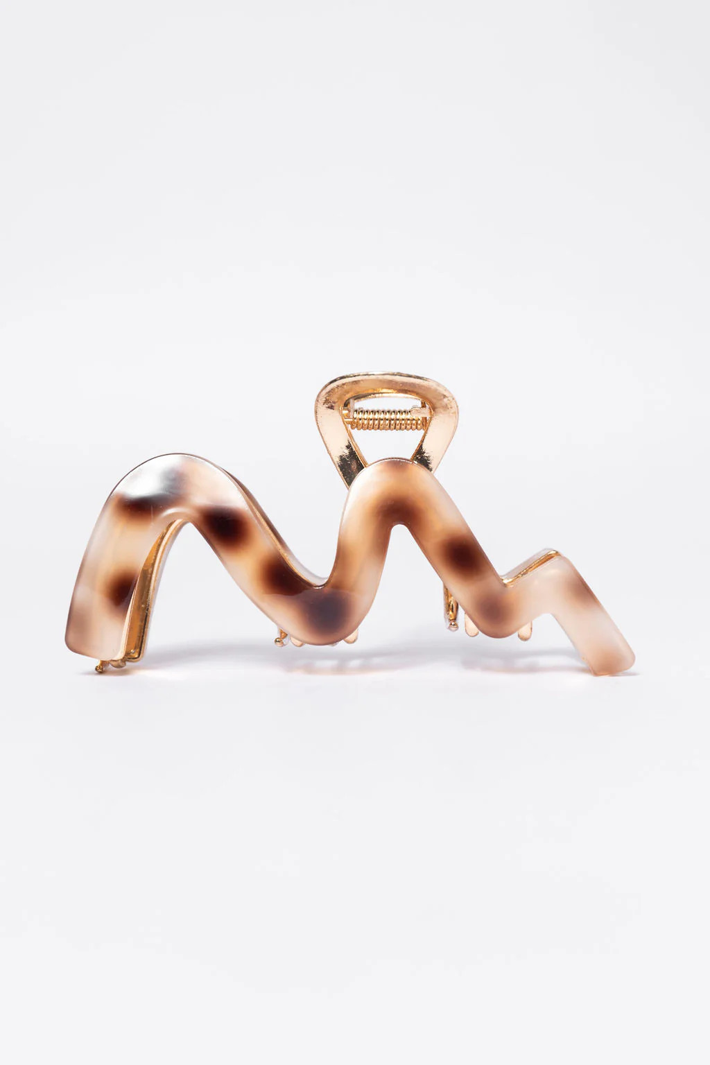 Brown Squiggly Claw Clip | Pink Lily