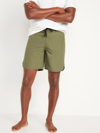 Solid-Color Dolphin-Hem Board Shorts for Men -- 8-inch inseam | Old Navy (CA)