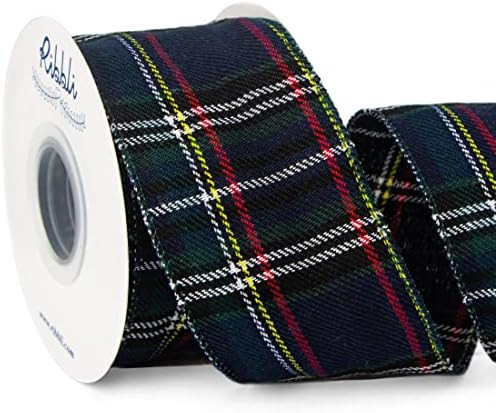 Ribbli Christmas Plaid Wired Ribbon, Green Plaid Ribbon 2-1/2 Inch x Continuous 10 Yard, Christma... | Amazon (US)