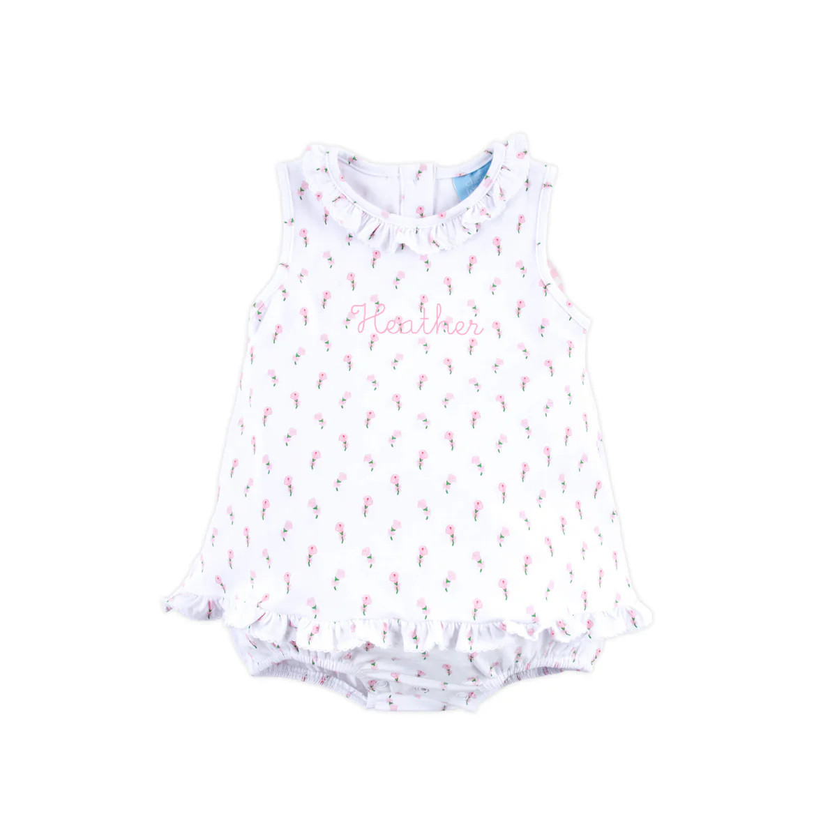 Pink Rosebud Print Skirt Bubble | Classic Whimsy